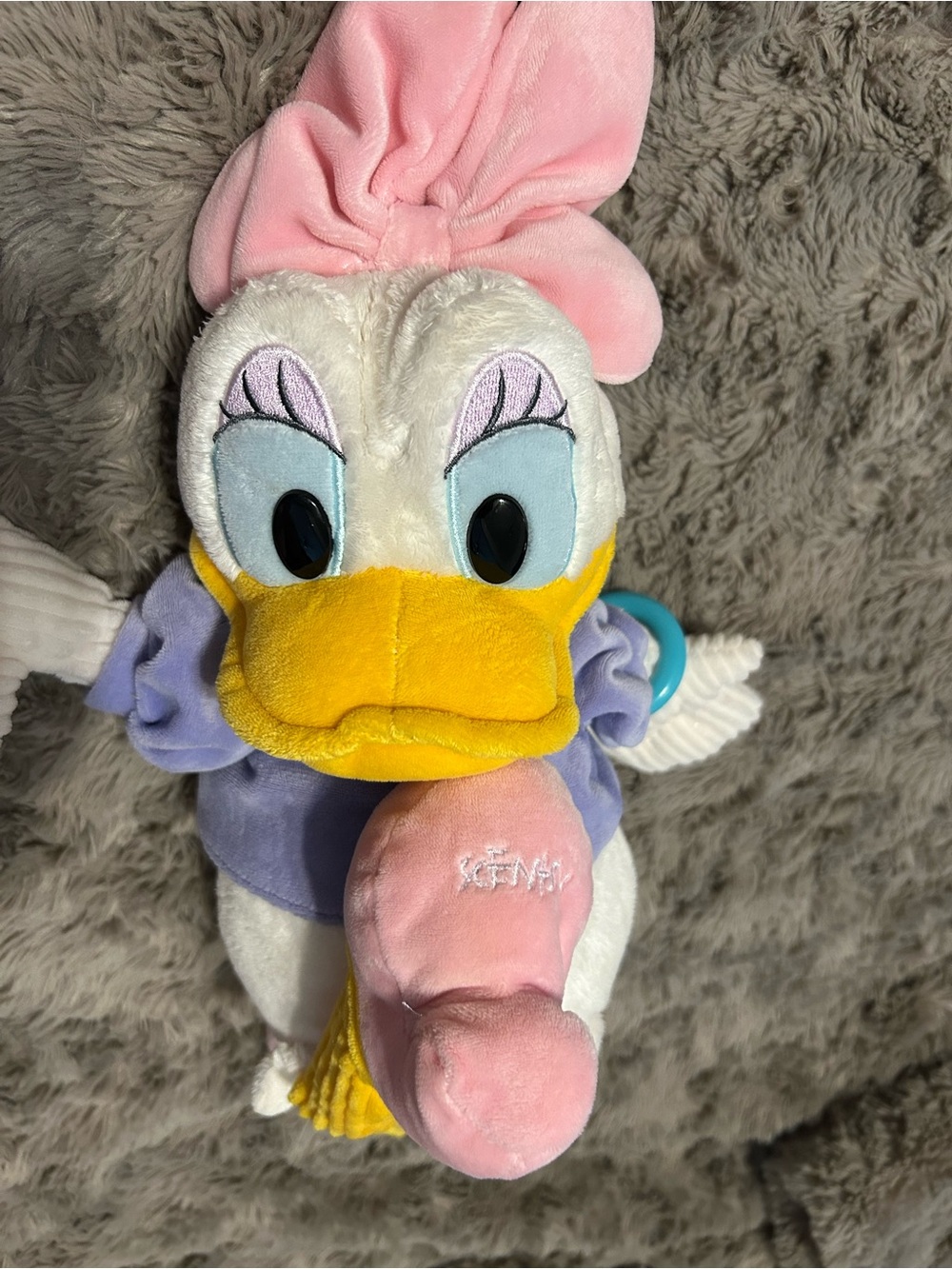 Scentsy Daisy Duck Plush Rattle - Pink, Yellow, Purple, Blue, White